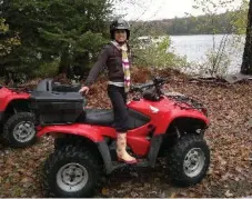  ??  ?? Instead of putting reward points toward a flight, Wendy Kam Marcy surprised her husband with an ATV excursion in the woods in Parry Sound.