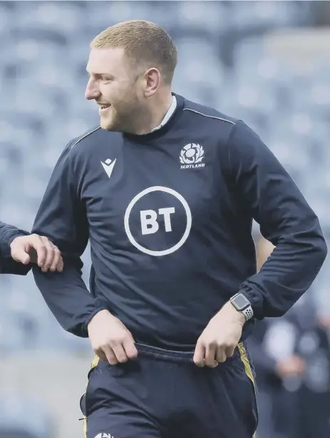  ??  ?? 2 Stuart Hogg, left, will replace Finn Russell at stand-off for the match against Italy at BT Murrayfiel­d tomorrow as the captain starts a match for Scotland in that position for the first time