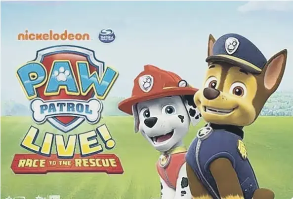  ??  ?? PAW Patrol Live hits the road later this year