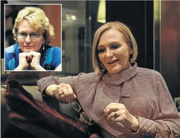  ?? Picture: Alon Skuy ?? Helen Zille, before and after — inset, the ‘back-end-of-a-bus’ version, and now with better hair and a signature blouse.