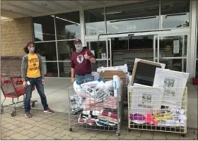  ?? PHOTOS COURTESY OF THE POTTSGROVE SCHOOL DISTRICT ?? Pottsgrove teachers could not believe their luck when they saw how many free school supplies they could obtain for their students.