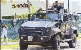  ?? AFP ?? A police officer patrols a street during a security operation in Puerto Vallarta Friday.