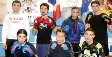  ?? (Photo G. M.) ?? Au premier plan, Borges, Beloufa et Iberra ; Debout : Boubaker, Lubrano, Valerga et Plançon. maintien ce qui sera obtenu en cas de victoire ou de