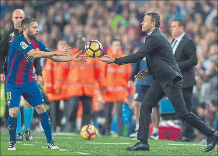  ?? FOTO: PERE PUNTÍ ?? Luis Enrique, satisfecho pese a todo El técnico asturiano considera que el Barça hizo un buen partido