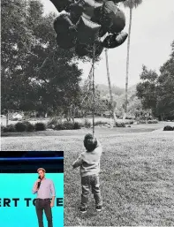  ??  ?? From top: Two-year-old Archie plays with his birthday balloons; Prince Harry addresses the
Vax Live concert in Los Angeles, while Meghan does it by video.