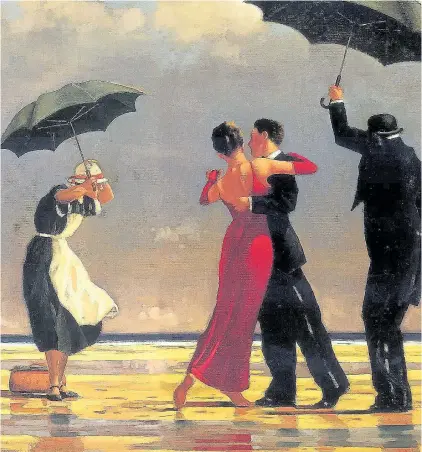  ??  ?? DANCING QUEEN: Scottish artist Jack Vettriano’s The Singing Butler is the most popular print in Britain