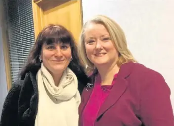  ??  ?? New scheme MSP Christina Mckelvie is pictured with Clydesdale North councillor Julia Marrs
