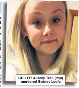  ?? ?? GUILTY: Aubrey Trail ( top) murdered Sydney Loofe