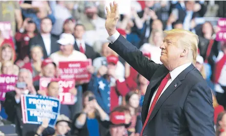  ?? Foto afp ?? AGENDA. El presidente Donald Trump llegó ayer para apoyar la campaña del senador republican­o Ted Cruz.