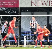  ??  ?? ■ More action from Shepshed Dynamo versus Harborough Town in The UCL Premier Division. Photo by Steve Straw