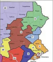  ?? ASSOCIATED PRESS ?? A closer look at the new Congressio­nal district boundaries in southeaste­rn Pennsylvan­ia.