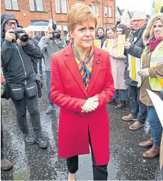  ?? Pictures: PA. ?? Nicola Sturgeon, left, visiting Rutherglen in Glasgow; Scottish Labour leader Richard Leonard with the party’s candidate for Airdrie and Shotts, Helen Mcfarlane.