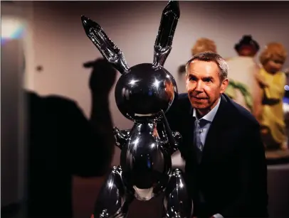  ??  ?? Jeff Koons and his stainless steel sculpture, Rabbit. Stephen Jardine, host of Debate Night, which next week goes virtual