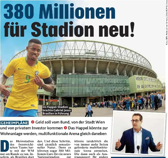  ??  ?? Im Happel- Stadion brachte Gabriel Jesus Brasilien in Führung.