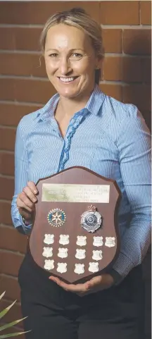  ?? Picture: NIGEL HALLETT ?? Detective Sergeant Nicola Brown at Nerang police station after being named Police Officer of the Year.