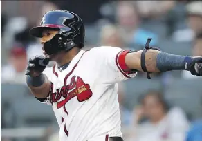  ?? JOHN BAZEMORE/THE ASSOCIATED PRESS ?? Atlanta’s Ronald Acuna Jr. has been on a tear since being moved to the leadoff spot following the MLB All-Star break.