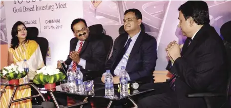  ??  ?? From left: Teena Jain Kaushal, Senior Associate Editor, Money Today; K.S. Rao, Head – Investor Education & Distributi­on Developmen­t, Birla Sun Life Asset Management Company; M. Jagannath, Senior Divisional Manager, LIC; and Shyam Sunder, Managing...