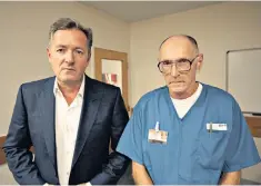  ??  ?? Monosyllab­ic: Brendan Giles (right), with Piers Morgan, in Confession­s of a Serial Killer