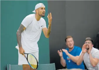  ?? Photo / AP ?? Nick Kyrgios asks the umpire to discipline an unruly fan.