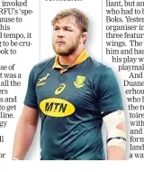  ??  ?? Powerhouse: Duane Vermeulen