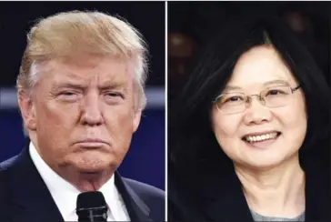  ?? AFP STAFF ?? US president-elect Donald Trump (left) and Taiwan’s President Tsai Ing-wen.