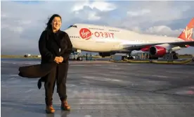  ?? Jonny Weeks/The Guardian ?? Launch director Deenah Sanchez and Cosmic Girl at Spaceport Cornwall. Photograph: