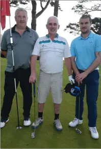  ??  ?? Eamon McCaul, Danny Sheehan and Shane Casey birdied at the Millstreet GAA Golf Classic.