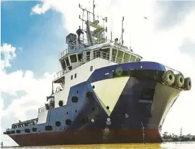  ??  ?? Yield play: An offshore support vessel of TAS group. The Malaysia Offshore Support Vessel Associatio­n has floated an idea to Petronas to set up a business trust of O&G assets.