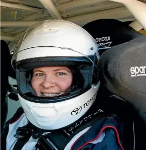  ?? SIMON CHAPMAN ?? Taupo Times reporter, Steph Rangi (right) was put in the safe capable hands of Martin Short in his Toyota 86 for some hot laps.