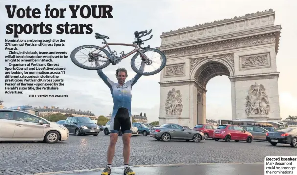  ??  ?? Record breaker Mark Beaumont could be amongst the nomination­s