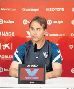  ?? ANÍBAL DÍAZ ?? Lopetegui, ayer durante la rueda de prensa previa al duelo ante el Mallorca.