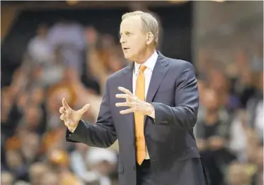  ?? MARK HUMPHREY/ASSOCIATED PRESS ?? Tennessee coach Rick Barnes has led the Volunteers to a school-record 18 straight victories this season.