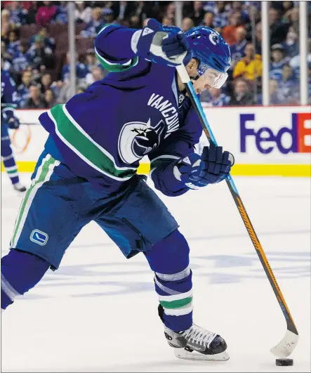  ?? RIC ERNST/PNG FILES ?? The Vancouver Canucks need to improve their defence. And despite Alex Burrows’ fancy stickhandl­ing, they can’t expect to get much in return in a trade if there is no market for him.