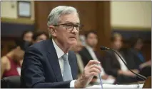  ?? KEVIN WOLF — THE ASSOCIATED PRESS ?? Federal Reserve Chairman Jerome Powell testifies before the House Financial Services Committee on June 23in Washington.