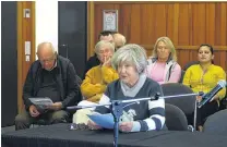  ?? PHOTO: KERRIE WATERWORTH ?? ‘Sideswiped’ . . . Wanaka Community Hub Trust chairwoman Yeverley McCarthy speaks at the public forum of the Wanaka Community Board meeting shortly before she, and other trustees walked out in protest following comments made by Queenstown Lakes district councillor Niamh Shaw about financial decisions made by the trust.