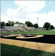  ?? LARRY GREESON / For the Calhoun Times ?? The new turf at Phil Reeve Stadium was completed last week by AstroTurf.