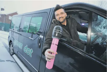  ??  ?? Simon Oliver of Green Dot Taxis has created Cabbie Karaoke for his customers.