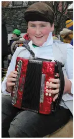  ??  ?? Padraig Murphy from Shrone on accordion duties for the Rathmore St Patrick’s Parade.