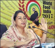  ?? SAMEER SEHGAL/HT ?? Union food processing minister Harsimrat Kaur Badal at a seminar in Amritsar on Wednesday.