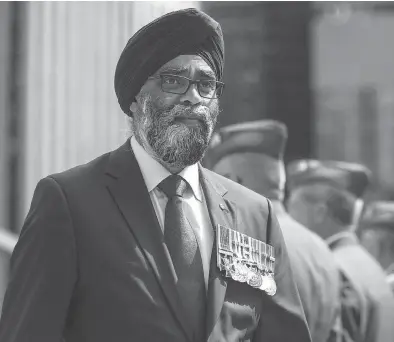  ?? CHRIS YOUNG / THE CANADIAN PRESS FILES ?? Defence Minister Harjit Sajjan says the racist, toxic comments posted on the Canadian Forces’ Facebook page are unacceptab­le and “we will not tolerate an environmen­t that is anything less than inclusive.”