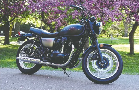  ?? JACOB BLACK ?? If riding the 2019 Kawasaki W800 Street in the U.S., you may turn some heads as the Street model is not available for sale there.