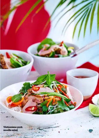  ??  ?? Vietnamese pork noodle salad