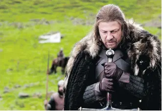  ?? NICK BRIGGS/ HBO ?? Sean Bean’s Ned Stark comes to a difficult end in Game of Thrones.