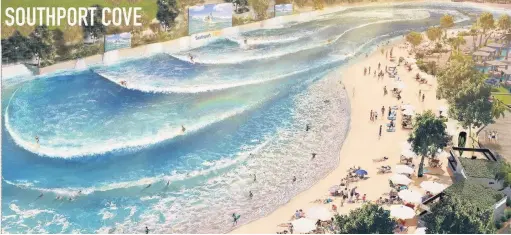  ?? Sefton Coundil ?? ● CGI images (above and below) of how new Southport Cove surf resort could look