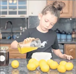  ?? PHOTOS SUBMITTED ?? Peyton plans to continue to run her lemonade business even after school starts in the fall.