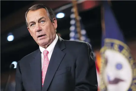  ?? CHIP SOMODEVILL­A/GETTY IMAGES ?? Former House Speaker John Boehner, once opposed to legalizing pot, is joining the board of cannabis firm Acreage Holdings. In a joint statement with former Massachuse­tts governor Bill Weld, they said it’s time to consider shifting the federal marijuana...