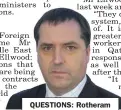  ??  ?? QUESTIONS: Rotheram