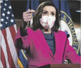  ?? ASSOCIATED PRESS ?? HOUSE SPEAKER NANCY PELOSI OF CALIFORNIA speaks about the Congress Equality Act on Capitol Hill in Washington on Thursday.