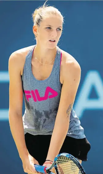  ?? Karolína Plíšková při tréninku na US Open. Česká tenistka v New Yorku obhajuje loňskou finálovou účast i post světové jedničky. FOTO PROFIMEDIA ?? Příprava na grandslam.