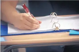  ?? MARLA BROSE/JOURNAL ?? A Del Norte High School student in the Advancemen­t Via Individual Determinat­ion program works on an assignment during class on Aug. 29. Del Norte administra­tors say AVID has helped the school improve its grade.